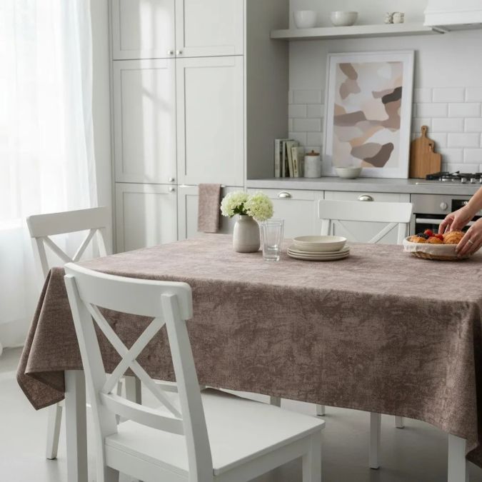 Față de masă antimurdărire, Uni Maro Închis, Pucioasa