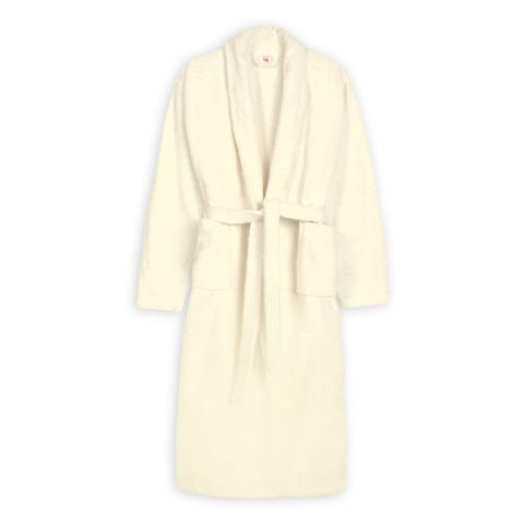 Halat de baie si SPA Hotel cu guler Kimono Velur 100% Bumbac, unisex S/M, 420 grame/mp, Crem