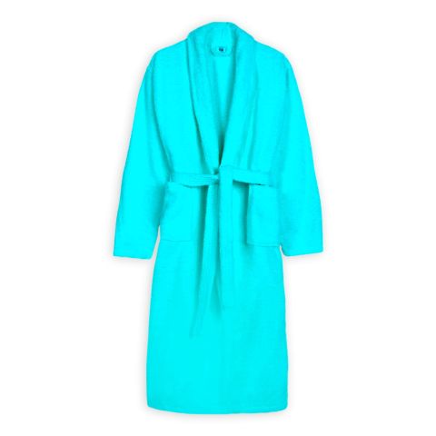 Halat de baie si SPA Hotel cu guler Kimono Velur 100% Bumbac, unisex XL/XXL, 420 grame/mp, Turcoaz