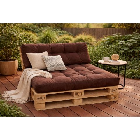 Set perne grădină ”Pallet Soft Seating” Maro 80x120 cm + CADOU Față de masă, Ralex Pucioasa