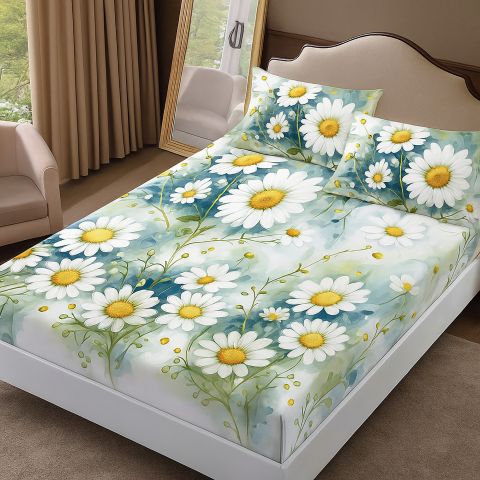 Set husă pat Finet Elegance + 2 fețe perne pentru saltea de 160x200 cm, Margarete, HF2FP123