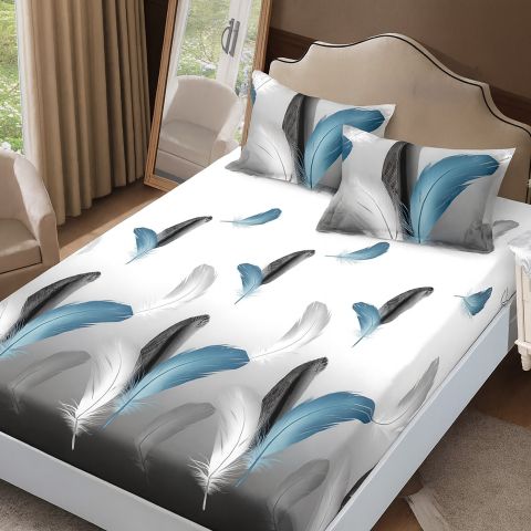 Set husă pat Finet Elegance + 2 fețe perne pentru saltea de 160x200 cm, Pene, HF2FP99