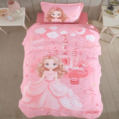 Cuvertură matlasată de pat 1 persoană 180x240 cm și Față pernă 50x70 cm, Clasy SWEET PRINCESS