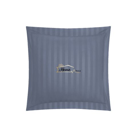 Fata de perna Damasc Bumbac 100% dunga 1 cm, 40 x 40 cm si tiv cu bordura 3,5 cm, Gri Antracit