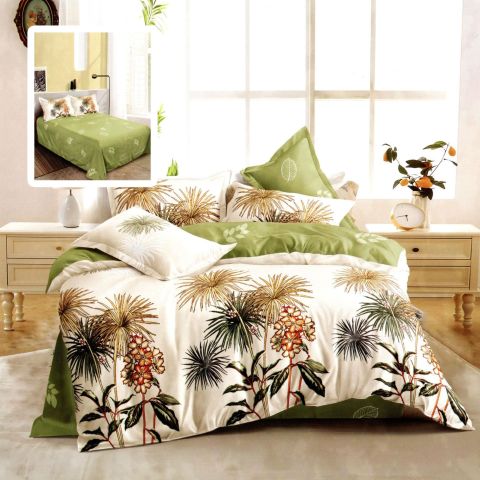 Pachet economic lenjerie pat dublu Finet 6 piese + 2 perne matlasate 50x70 cm + pilota 200x215 cm primavara toamna (EMMA)