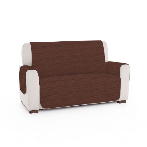 Husa canapea 2 locuri tip cuvertura matlasata 130x205 cm cu laterale, reversibila, Maro