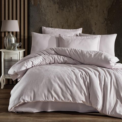 Lenjerie pat dublu Jacquard 100% Bumbac 6 piese, cearsaf pat 240x260 cm, pilota 200x220 cm, 2 fete perne 50x70 si 70x70 cm, Clasy, Alb ARATA V1