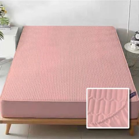 Protecție saltea pat matlasată Percale 160x200 cm , roz pudră