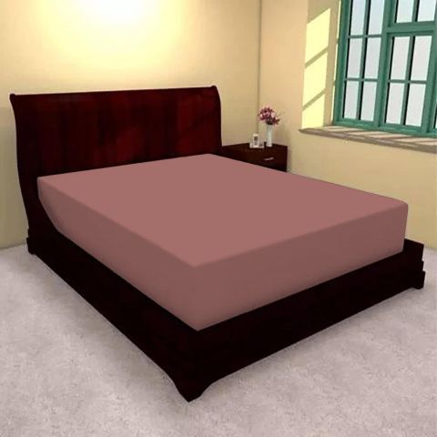 Husă pat cu elastic jerse poliester pentru saltea de 100x200 cm, Pudră