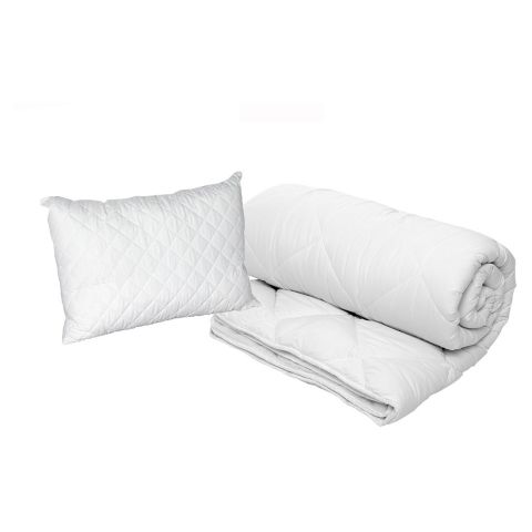 Pachet Primavara Toamna pat o persoana Pilota matlasata umplutura minet alergenic 140x210 cm, alba si 1 perna matlasata 50x70 cm-1