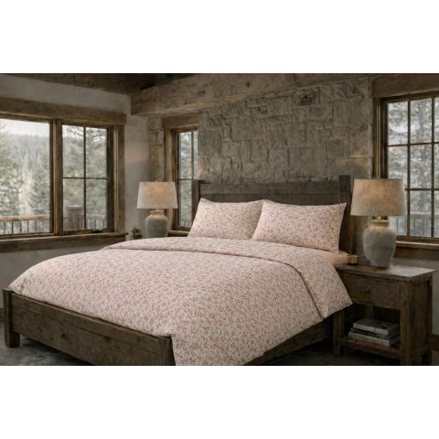 Lenjerie pat Tricot Bumbac 100% cu husă pentru saltea de 160/180cm x 200cm, pilotă 200x230 cm, 2 fețe perne 50x70 cm, Roz Pudră, Pucioasa, Răsfăț Natural