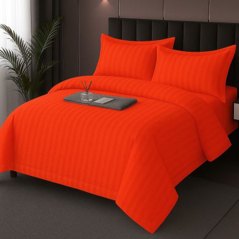 Lenjerie pat Damasc Policoton XXL - Super Preț, cearșaf 230x260 cm, pilotă 200x230 cm, 2 fețe perne 50x70 cm, Roșu