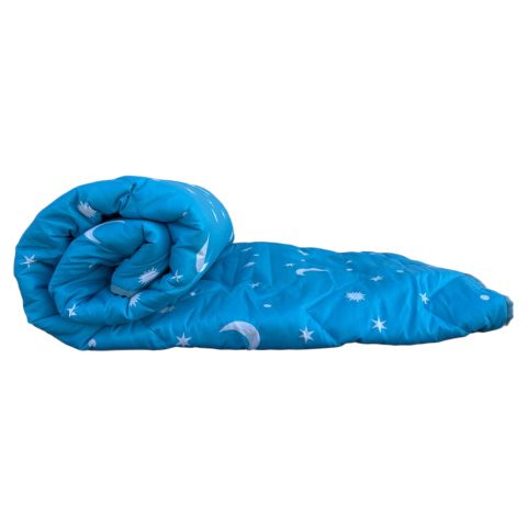 Pilota matlasata Luna si Stele, umplutura minet alergenic 140x200 cm, Bleu