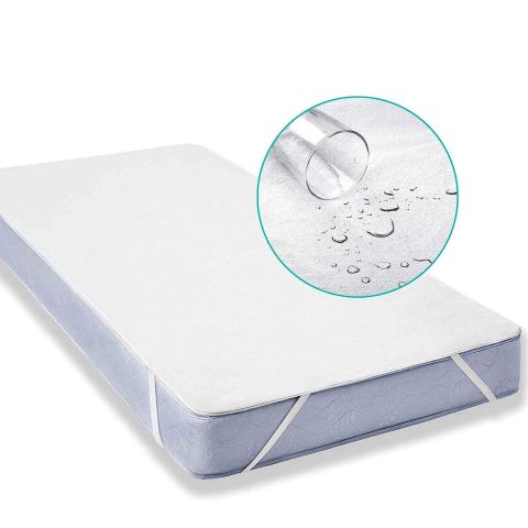 Protecție saltea pat frotir bumbac 100% impermeabilă pentru saltea de 200x200 cm Alb