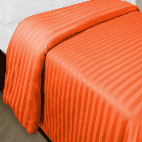Cearsaf de pilota pat dublu Damasc Policoton dunga 1 cm, 160 x 220 cm, Rosu Corai