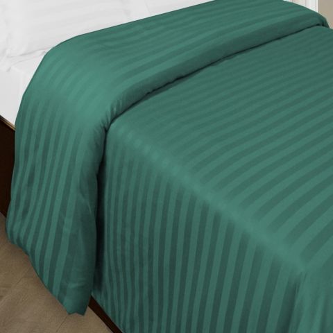 Cearsaf de pilota pat dublu Damasc Policoton dunga 1 cm, 160 x 220 cm, Verde