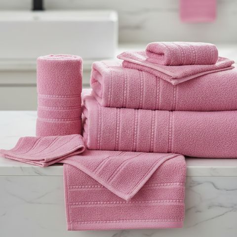 Prosop baie 50x90 cm Luxury 100% Bumbac Lux 600 gr./mp, Roz