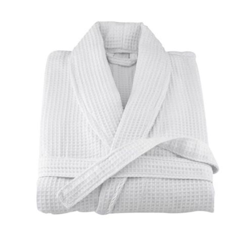 Halat baie si SPA Hotel gofrat tip fagure si guler Kimono 100% Bumbac, Alb XXL 