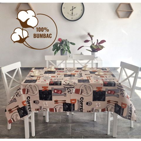 Fata de masa antimurdarire 100% Bumbac 140x180 cm, Caffee Bej Maro