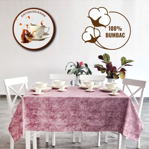 Fata de masa antimurdarire 100% Bumbac 120x160 cm, Degrade Roz Burgundy