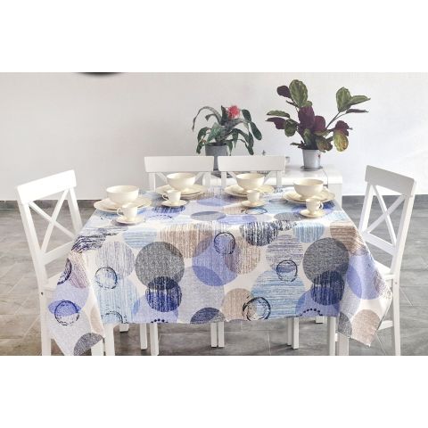 Fata de masa antimurdarire 120x160 cm, Cercuri colorate Albastru