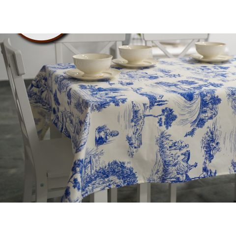 Fata de masa antimurdarire 120x160 cm, Model vintage Albastru