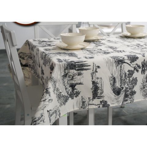 Fata de masa antimurdarire 120x160 cm, Model vintage Negru