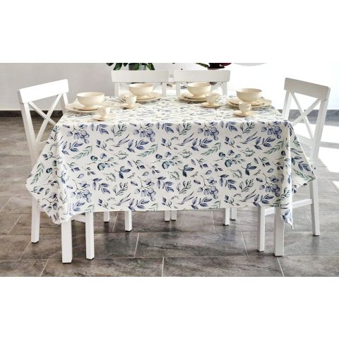 Fata de masa antimurdarire 160x240 cm, Frunze Albastru Verde