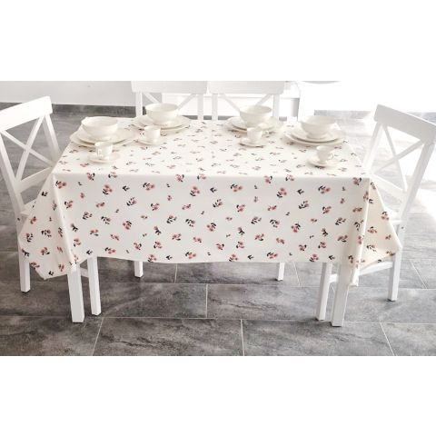 Fata de masa antimurdarire 160x320 cm, Floricele Crem