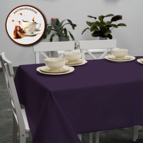 Față de masă rotundă 140 cm anti murdărire 100% Bumbac, Uni Mov