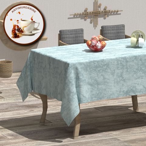 Față de masă rotundă 140 cm anti murdărire 100% Bumbac, Degrade Albastru