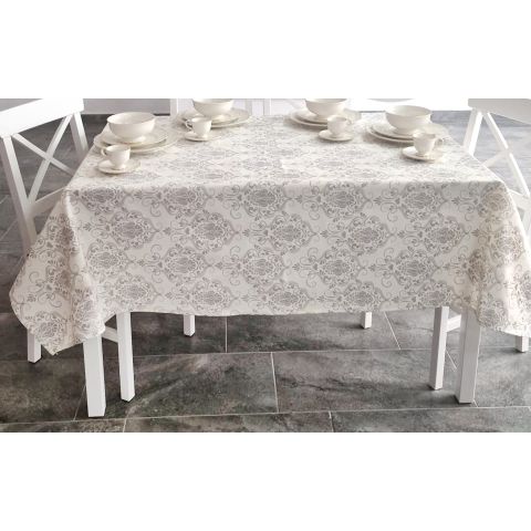 Față de masă rotundă 140 cm antimurdărire, Modernă Crem