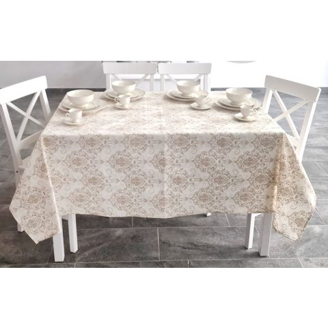 Față de masă rotundă 140 cm antimurdărire, Modernă Bej