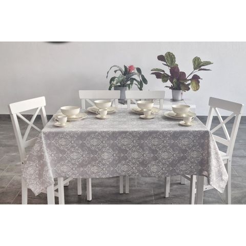 Față de masă rotundă 160 cm antimurdărire, Elegantă Gri