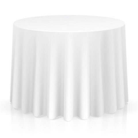 Fata de masa alba rotunda de 320 cm, 50% Bumbac + 50% Poliester, tip eveniment Restaurant