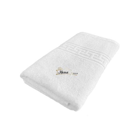 Prosop baie de fata Lux 50 x 90 cm Greek Border 100% Bumbac 650 gr./mp, Alb