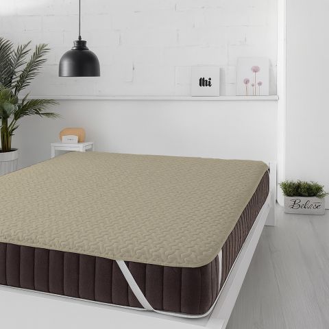 Protecție pat matlasată ultrasonic imperial impermeabilă pentru saltea de 140x200 cm Bej Kaki