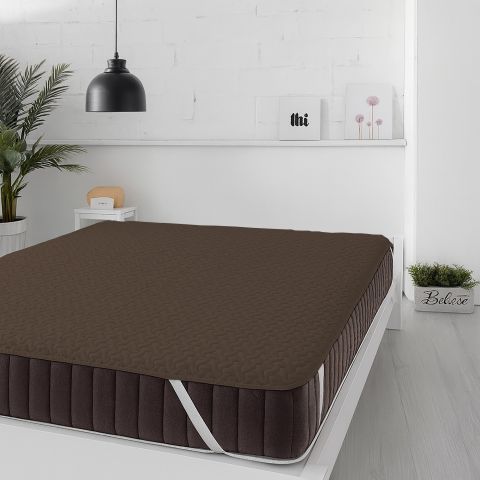 Protecție pat matlasată ultrasonic imperial impermeabilă pentru saltea de 180x200 cm Maro Închis