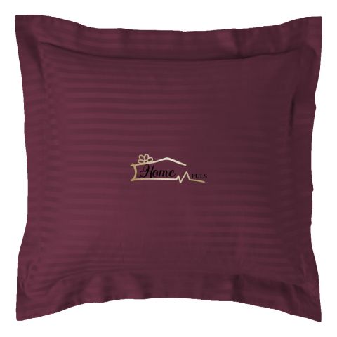 Fata de perna Damasc policoton dunga 1 cm, 70 x 70 cm si tiv cu bordura 3,5 cm, Rosu Visiniu