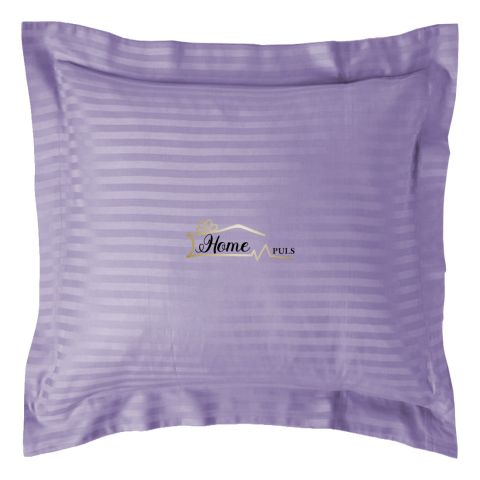 Fata de perna Damasc policoton dunga 1 cm, 70 x 70 cm si tiv cu bordura 3,5 cm, Lila Iris