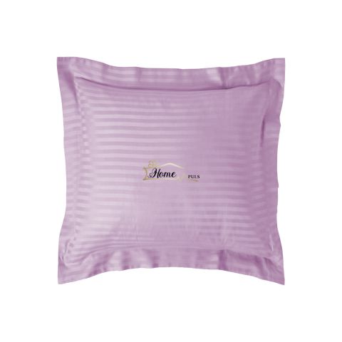 Fata de perna Damasc policoton dunga 1 cm, 40 x 40 cm si tiv cu bordura 3,5 cm, Lila