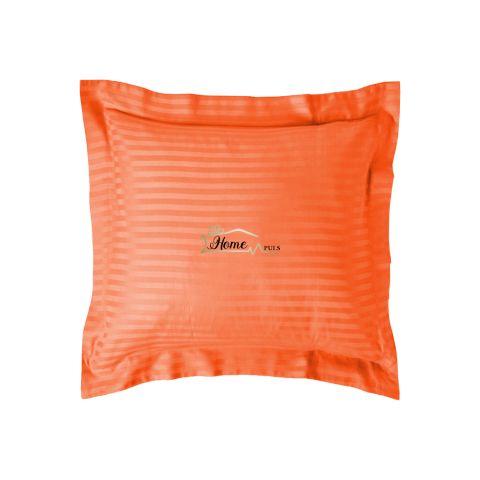 Fata de perna Damasc policoton dunga 1 cm, 40 x 40 cm si tiv cu bordura 3,5 cm, Rosu Corai