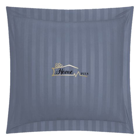 Fata de perna Damasc Bumbac 100% dunga 1 cm, 70 x 70 cm si tiv cu bordura 3,5 cm, Gri Antracit
