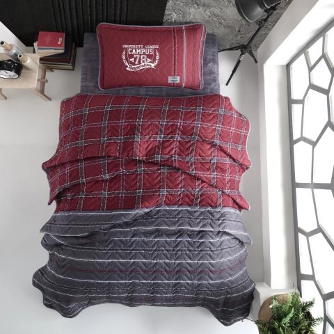 Cuvertură matlasată de pat 1 persoană 180x240 cm și Față pernă 50x70 cm, Clasy CAMPUS V1