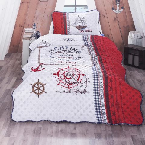 Cuvertură matlasată de pat 1 persoană 180x240 cm și Față pernă 50x70 cm, Clasy ALESTA