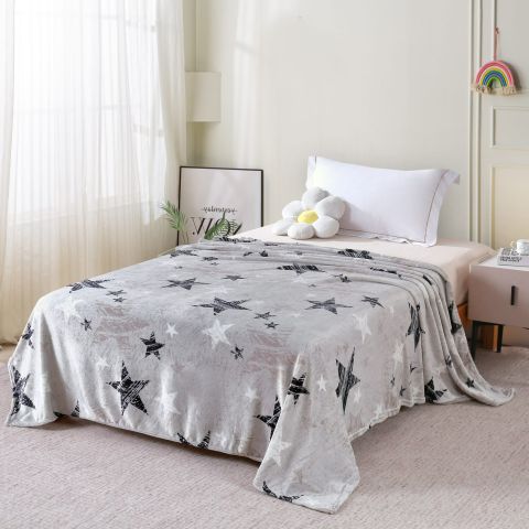 Patura Cocolino imprimata 200x230 cm, Gri cu stele