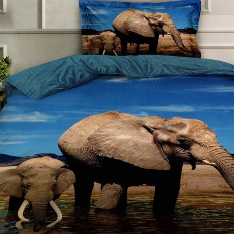 Pachet economic lenjerie pat o persoana Bumbac Finet 3 piese 3D, o perna matlasata 50x70 cm si pilota 140x210 cm primavara toamna (F1P26)-1