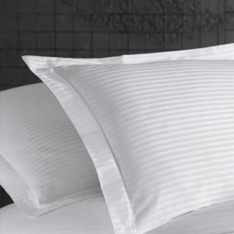 Set 2 Fețe pernă (Huse) Damasc satinat, dungă 1 cm, 70 x 70 cm