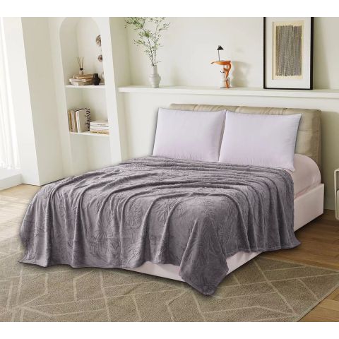 Patura Cocolino UNI pentru pat dublu 200 x 230 cm, model fluturi Gri