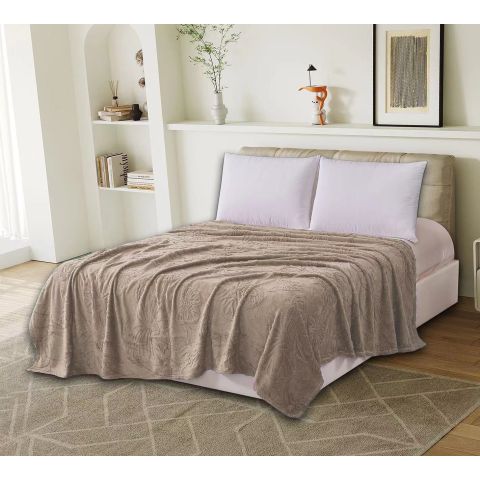 Patura Cocolino UNI pentru pat dublu 200x230 cm, model fluturi Bej